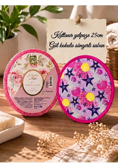 Doğal Handmade Süngerli Sabun, 135 Gr Gül Ağacı