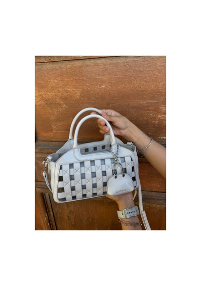 Just Polo Kadın Yeni Sezon Örgü Detaylı Ayarlanabilir Askılı Şık Çapraz El & Omuz Çantası Ebat : 26 X 17 Cm Rugan Taş
