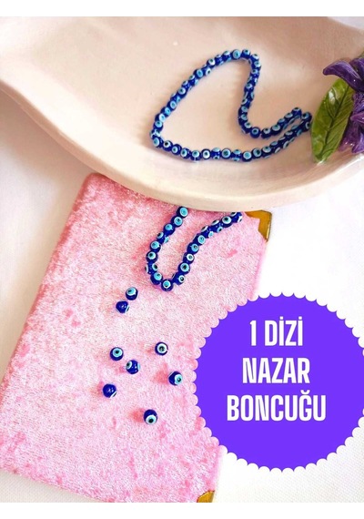 1 Dizi Nazar Boncuk Bileklik Hediye Delikli Bileklik Kolye Takı Aparatı Sert Plastik 50 Adet 5mm Renkli Çok Renkli
