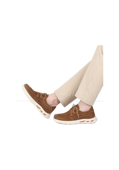 Erkek Taba Bağcıklı Kalın Tabanlı Nubuk Deri Sneaker