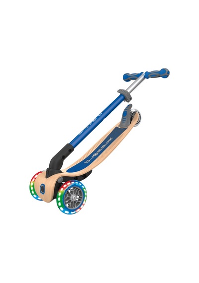 Globber Primo Wood Katlanabilir Işıklı Scooter - Lacivert