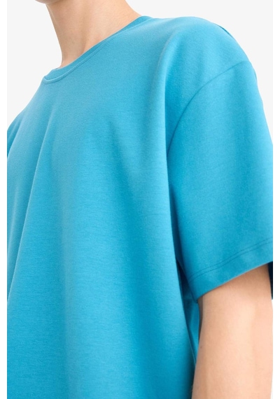 Defacto Oversize Geniş Kalıp Ütü Gerektirmeyen Bisiklet Yaka Kısa Kollu Basic Düz Ağır Kumaş Tişört X3926az25spbe833 Mavi Defacto Oversize Geniş Kalıp Ütü Gerektirmeyen Bisiklet Yaka Kısa Kollu Basic Düz Ağır Kumaş Tişört X3926az25spbe833 Mavi