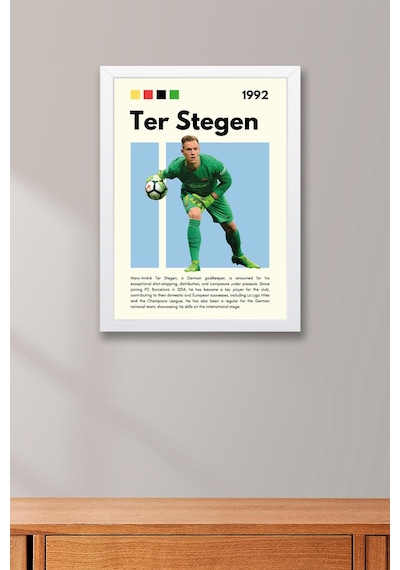 Marc-andre Ter Stegen Çerçeveli Tablo - Dekoratif Çerçeveli Futbolcu Poster Tablo