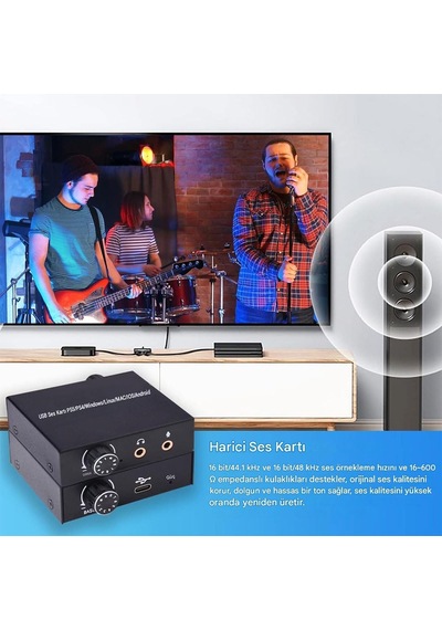 Tr Usb Sound Card Playstation Uyumlu Ses Kartı Ps4 Ps5 Uyumlu Ses Kartı