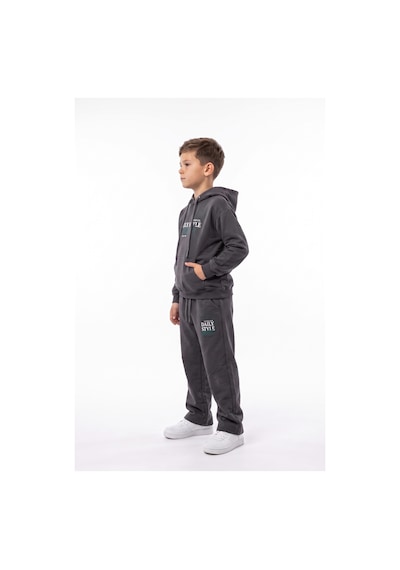 Toontoy Kids Toontoy Erkek Çocuk Kapüşonlu Daıly Style Boys Baskılı Eşofman Takım Füme