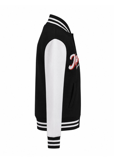 Trender Düğmeli New York Baskı 3 İp Kolej Siyah - Beyaz Erkek Çocuk Sweatshirt 8087