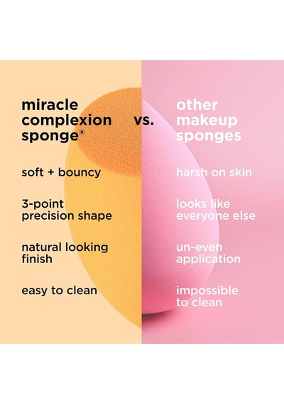 Beauty Makyaj Blender Miracle Complexion Ve Makyaj Gücü Sünger Seti, Cc Krem Vakfı İçin, Turuncu Ve Pembe, Makyaj Karıştırma Ve Uygulama İçin, 2 Sayılı