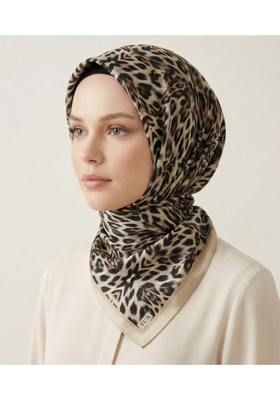 Leo Desen 90x90cm Organic Twill Eşarp/fular Bej