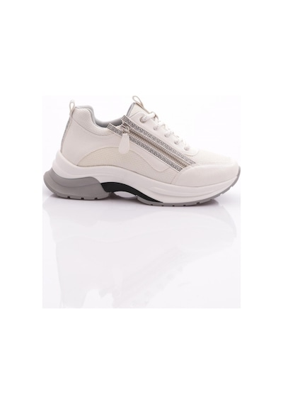 Dgn 30164 Kadin Bağcikli Fermuarli Spor Ayakkabi 30164-2027-R0198 Beyaz