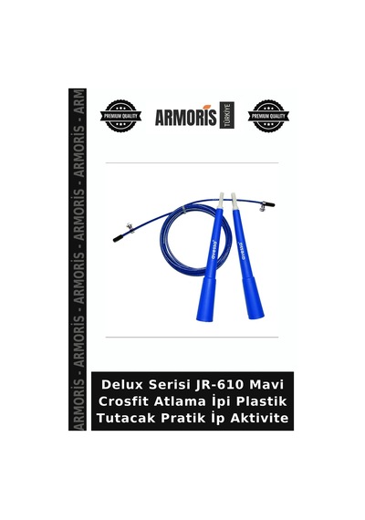 Delux Serisi Jr-610 Mavi Crosfit Atlama İpi Plastik Tutacak Pratik İp Aktivite