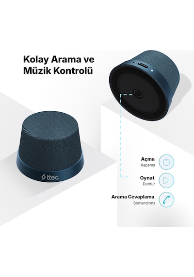Ttec 2BH13 Vox Mini M Magsafe Uyumlu 2’si 1 Arada Kablosuz Bluetooth Hoparlör