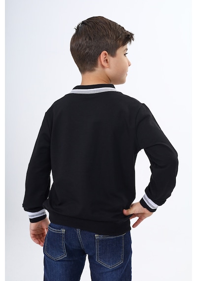 Toontoy Kids Toontoy Erkek Çocuk Okul Nakışlı Sweatshirt Siyah