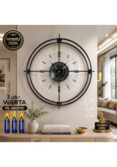 MetaQuartz Aksesuar Xxl 65 65 Siyah Deluxe Şeffaf Cam Iskandinav Modern Dekoratif Siyah