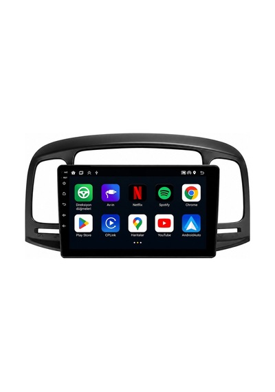 Hyundai Accent Era Android Siyah Multimedya 2006-2012 Carplay Android Auto Navigasyon 4gb Ram 64gb 9"