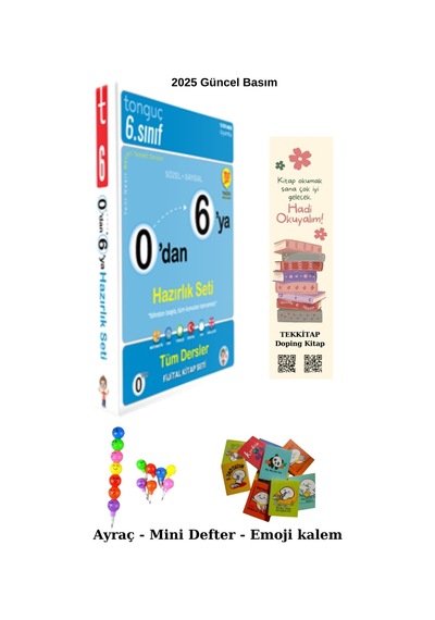 Tonguç 0'dan 6'e Konu Anlatımlı Soru Bankası Emoji Kalem+mini Defter+ayraç