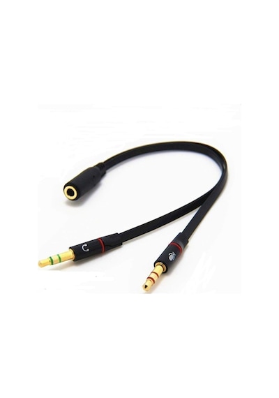 3.5 Mm Aux Kulaklık Mikrofon Dönüştürücü Birleştirici Kablo