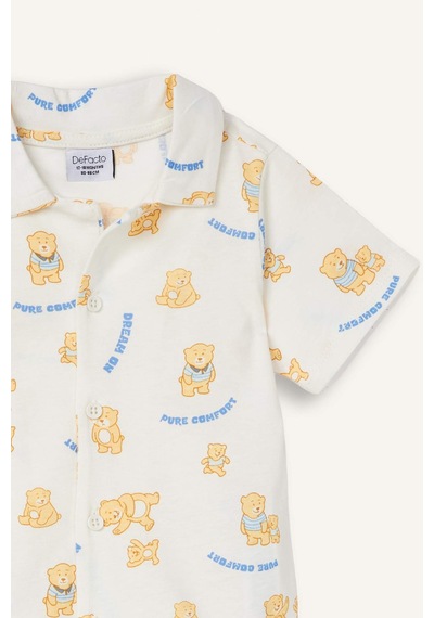 Defacto 2li Ayıcıklı Ecru Pijama Takımı Erkek Bebek H5379a526hser118 Ekru-er118