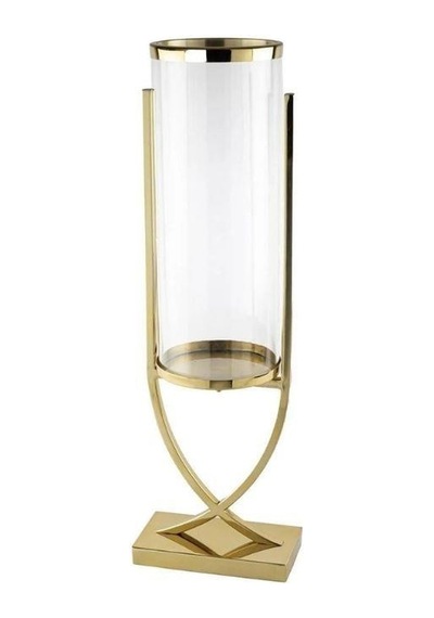Mikasa Moor Gold X Ayaklı Metal Cam Mumluk 16x21x68cm Gold