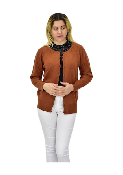 Kadın Triko Spor Hırka Bgl-st04086 Taba