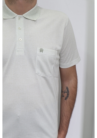 Santa Dmctekstil Erkek Kendinden Desenli Klasik Rahat Kalıp Tek Cepli Polo Yakalı T-shirt Yeşil Santa Dmctekstil Erkek Kendinden Desenli Klasik Rahat Kalıp Tek Cepli Polo Yakalı T-shirt Yeşil