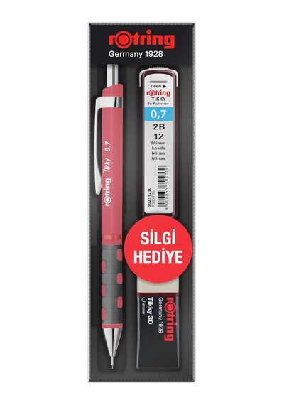 Rotring Tıkky Min Silgi 3'lü Okul Seti- 0.7 Gül Kurusu
