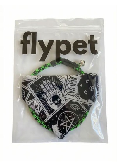 Flypet Kurukafa Desenli Fular Kedi Tasma & Yavru Köpek Tasma 13cm-24cm Ayarlanabilir Tasma