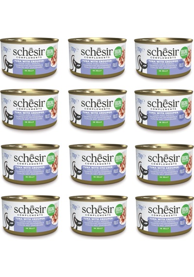 Schesir Ton Ve Orfoz Jöleli Tamamlayıcı Kedi Konservesi 70 Gr. X 12 Adet