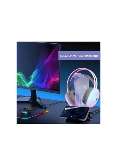 Gm-01 Siyah Rgb Işıklı Gaming Oyuncu Kulaklık Standı