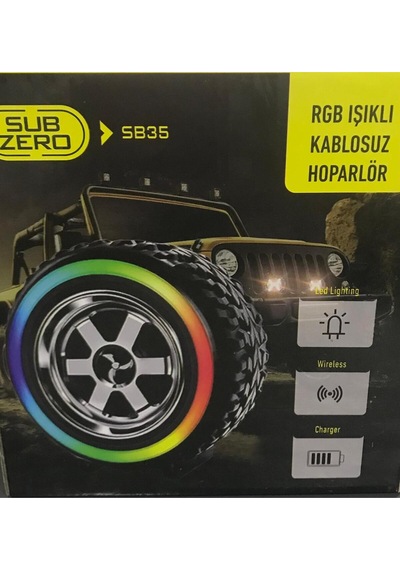 Işıklı Lastik Ses Bombası Galericiler Oto Tamirciler İçin Görsel Rgb Işıklı Hoparlör - Siyah- Tek E