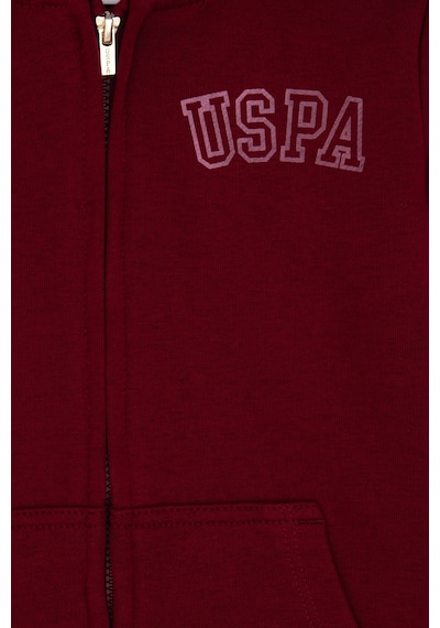 U.S. Polo Assn. Kız Çocuk Bordo Kapüşonlu Fermuarlı Basic Sweatshirt 50316837-VR014 U.S. Polo Assn. Kız Çocuk Bordo Kapüşonlu Fermuarlı Basic Sweatshirt 50316837-VR014