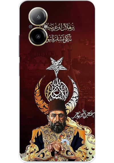 Realme 12 Lite - C67 Uyumlu Abdülhamid Han Baskılı Silikon Kılıf Renkli