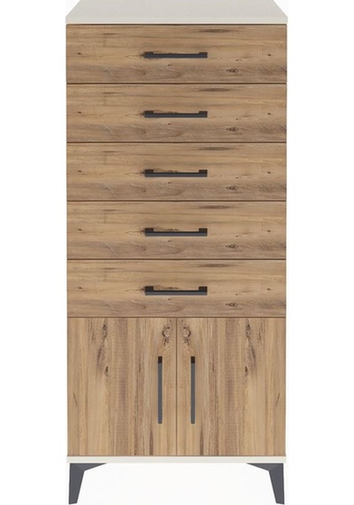 Arges Dolap 5 Raflı 2 Kapaklı 60x30x134 Aytaşı-çam Aytaşı
