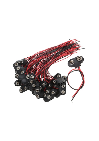 9v Pil Yuvası Yatağı Başlığı 9v Batarya Bağlantı T-tipi Konnektör Klips - 50 Adet