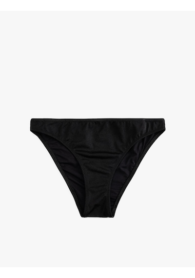 Koton Astarlı Parlak Yüksek Bel Bikini Altı Siyah 5sak00146mm Siyah