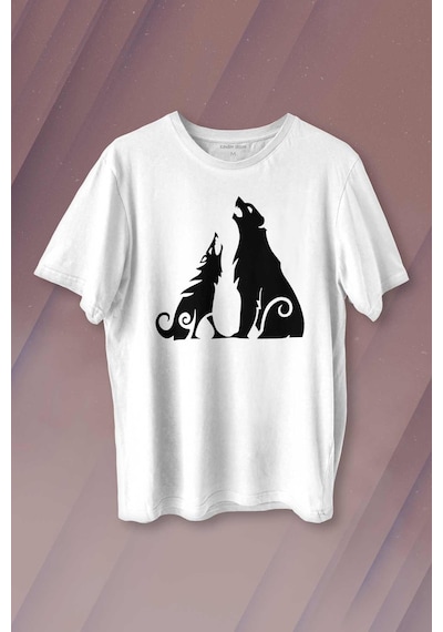 Bear And Wolf God Of War Ragnarök Kısa Kollu Baskılı Erkek T-shirt Unisex Tişört 001