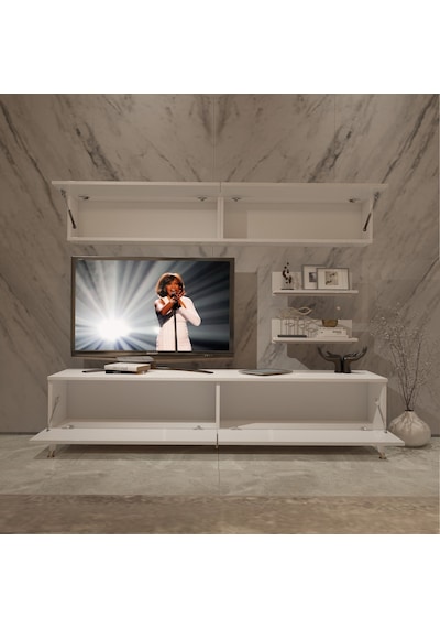 Decoraktiv Eko 5 Mdf Std Gold Tv Ünitesi Tv Sehpası Beyaz