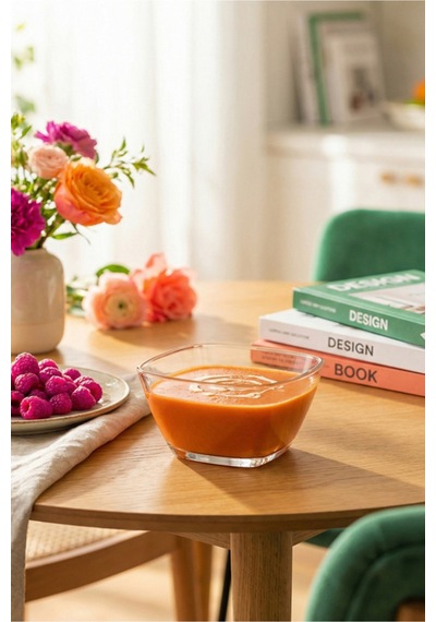 Lav Defne Cam Çorba Kasesi 2'li Küçük Boy 315 ml (Salata/Tatlı/Kahvaltı Kasesi)
