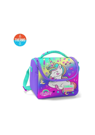 Coral High Kids Lavanta Su Yeşili Unicorn Desenli Desenli Thermo Beslenme Çantası 11729