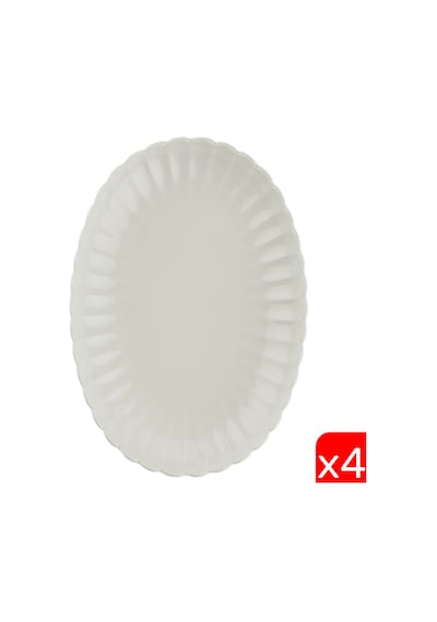 Kütahya Porselen Bone Luz Krem Kayık Tabak 28x19cm 4 Lü Bnlzf28ky00 Çok Renkli