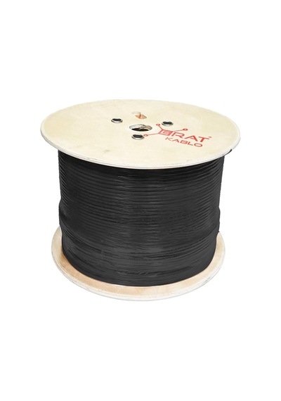 Erat Dmp1er2552ıhbuu185 Cat6 U/utp 23awg 250 Mhz Pe Outdoor Dış Ortam 500 Metre Full Bakır Cat6 Kablo Siyah