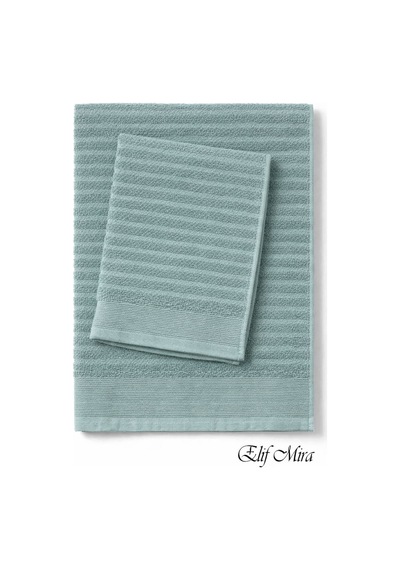 2 Parça Banyo Havlusu Seti Pamuklu Şeyma 70x140 + 50x85 Cm Yeşil