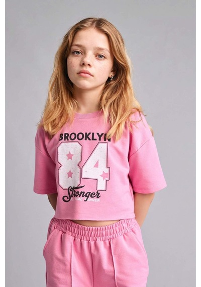 Defacto 2li Crop Üst Geniş Paça Alt Pembe Takım Kız Çocuk E6413a826aupn82 Pembe-pn82