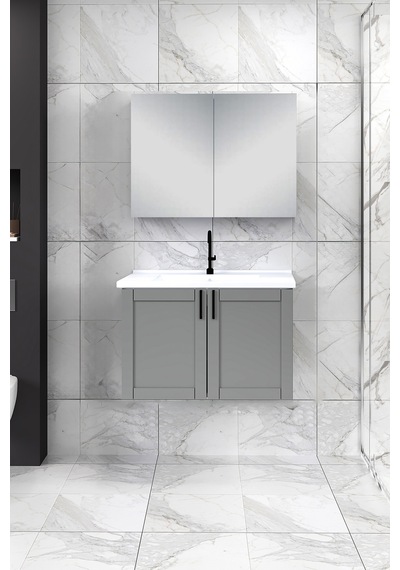 %100 Mdf 80 Cm Riva Banyo Dolabı Beyaz