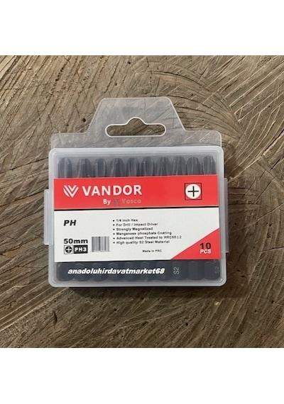 Vandor Ph3 Sac Vida Sıkma Ucu Yıldız Bits Uç Cobalt Kalın Vida Ucu 50mm 10pcs