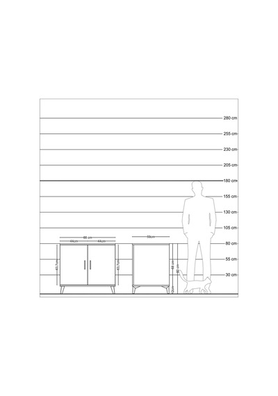 Kronos Şifonyer 2 Raflı 2 Kapaklı 88x59x80 Antrasit-aytaşı/antrasit Aytaşı/antrasit