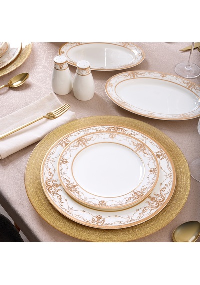 Evaliza Infinity Gold 60 Parça 12 Kişilik Yemek Takımı Renkli