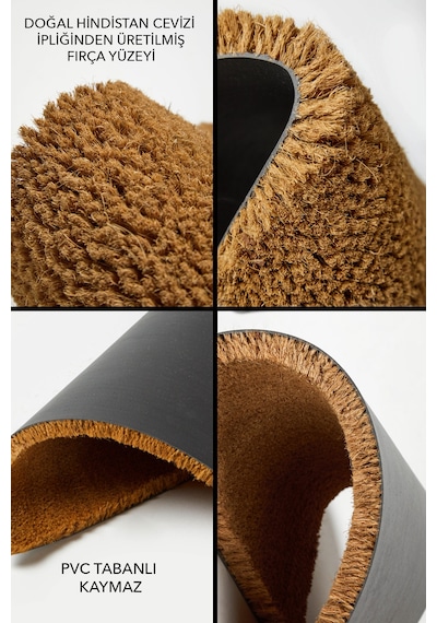 Coco Not Pass 45x75 Cm Doğal Koko Kıl Paspas,hindistan Naturel Kapı Önü Paspası Çok Renkli