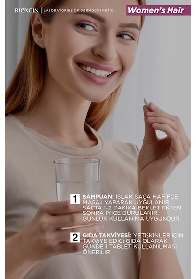 Womens Hair 30 Tablet + Seyahat Boy Multivitamin Şampuan