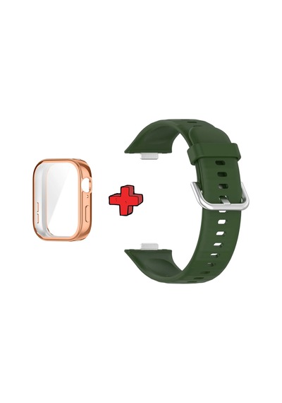 Watch Fit 3 İle Uyumlu Kasa Ekran Koruyucu Ve Jel Silikon Kordon 2in1 Renk86