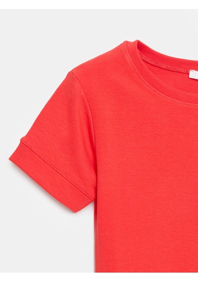 DİLVİN 32637 Bisiklet Yaka T-shirt-kırmızı